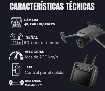 Dron 4K Profesional con Doble Cámara - FlySky + Estuche GRATIS